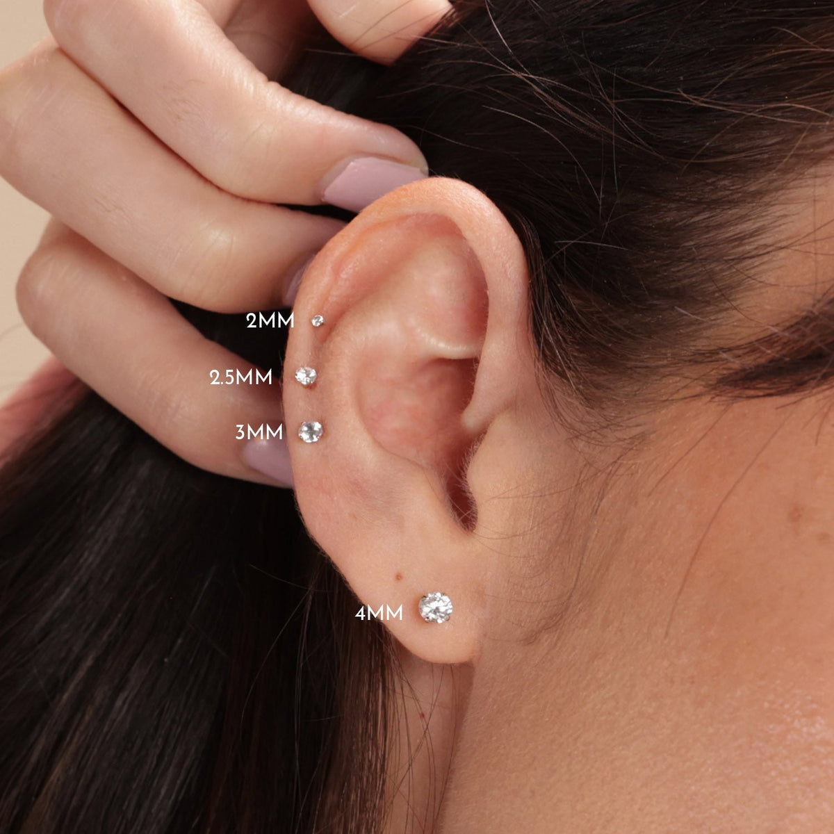 2mm Ball 14K Gold Flat Back Cartilage Earring Labret – FreshTrends