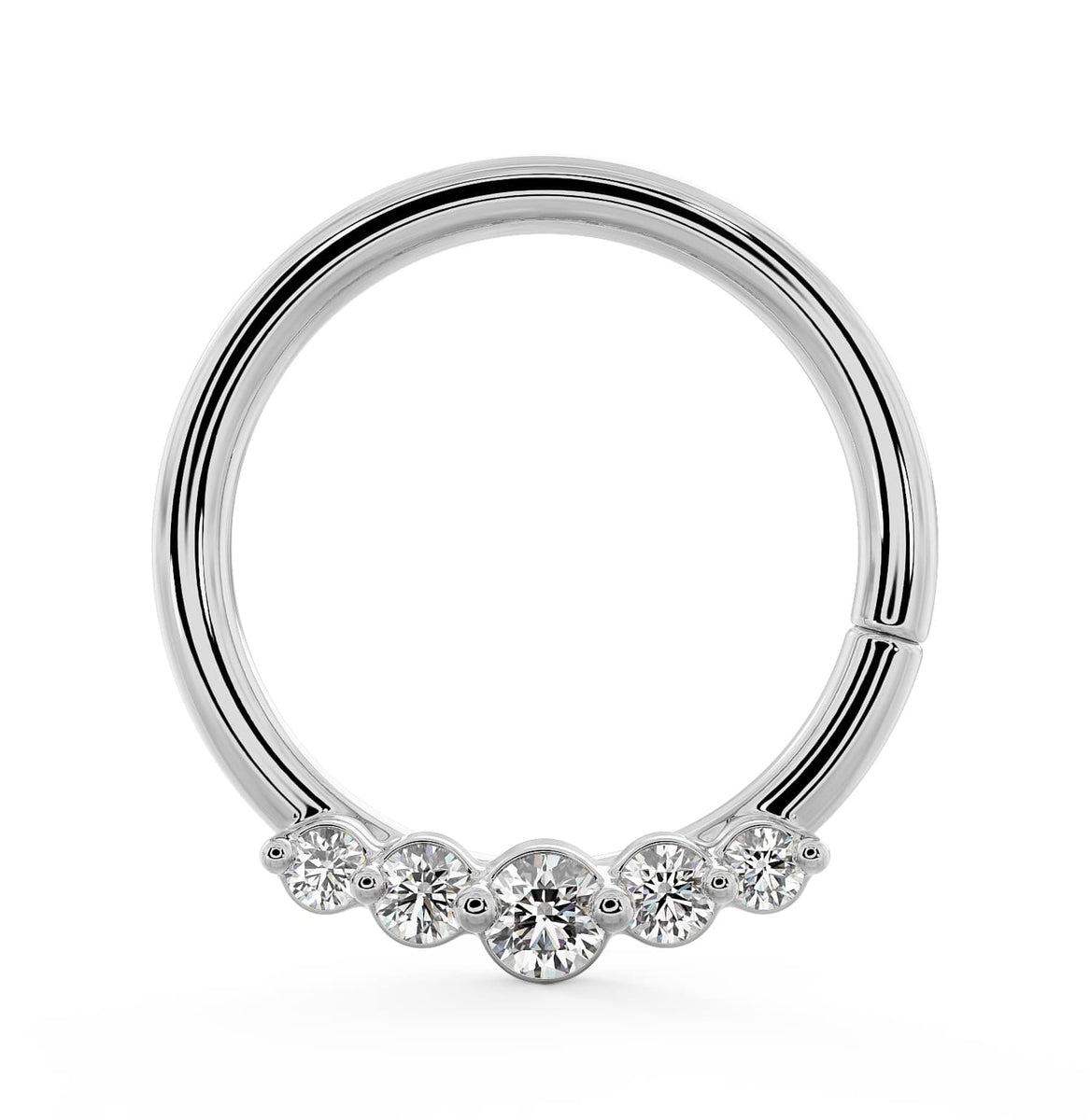 Fresh Trends Body Jewelry Lock Diamond Seam Ring Hoop