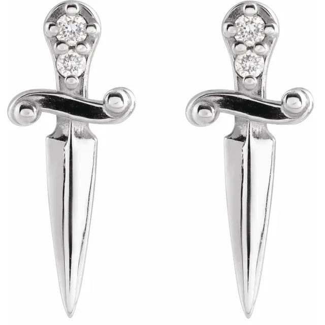 Diamond Dagger Earrings