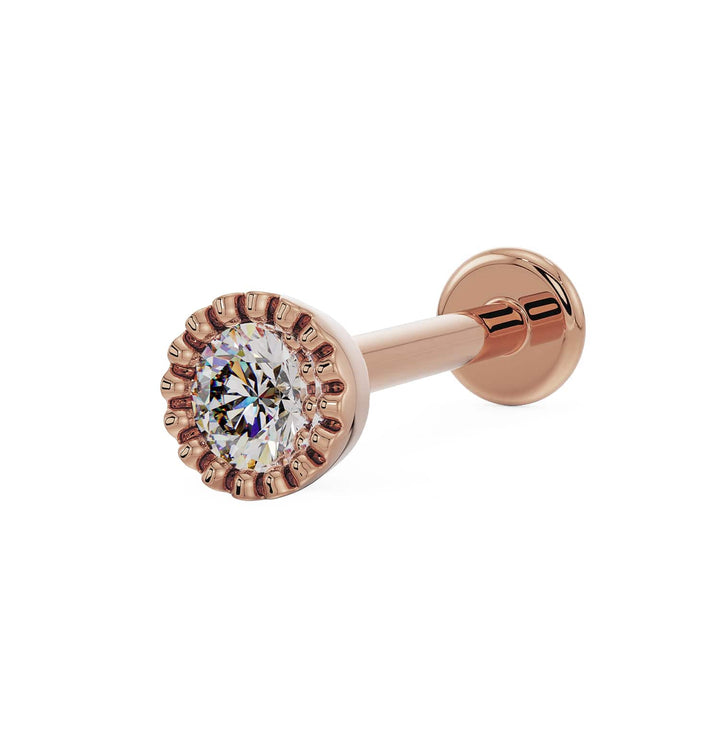 2.5mm Diamond Perlage Flat Back Stud