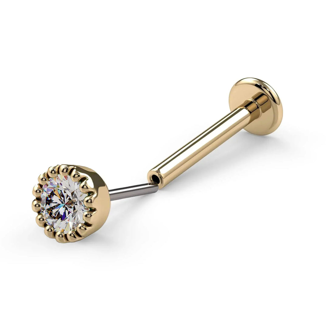 2.5mm Diamond Perlage Flat Back Stud