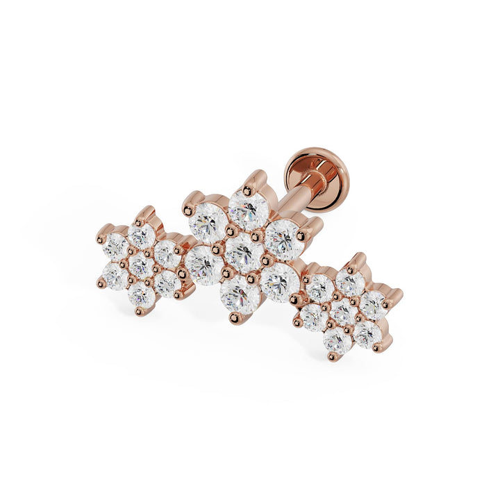 Triple Flower Flat Back Stud