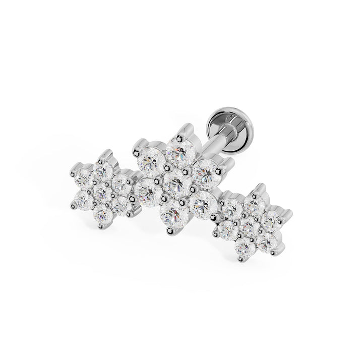 Triple Flower Flat Back Stud