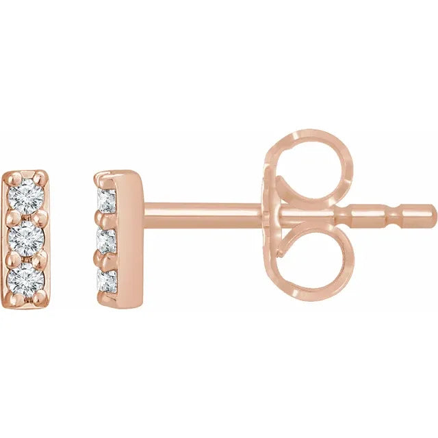 Dainty Diamond Bar Earrings