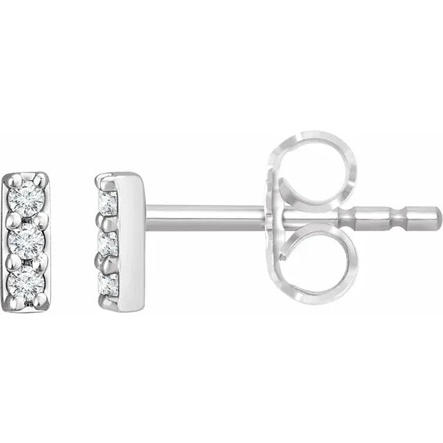 Dainty Diamond Bar Earrings