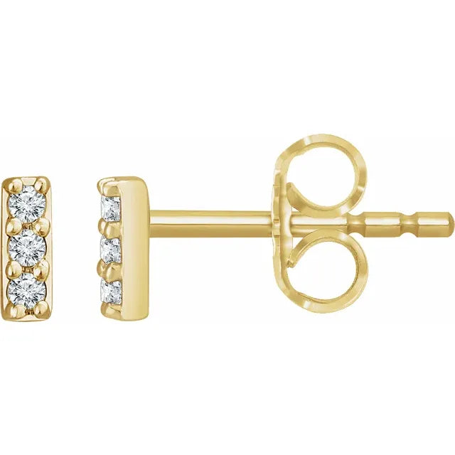 Dainty Diamond Bar Earrings