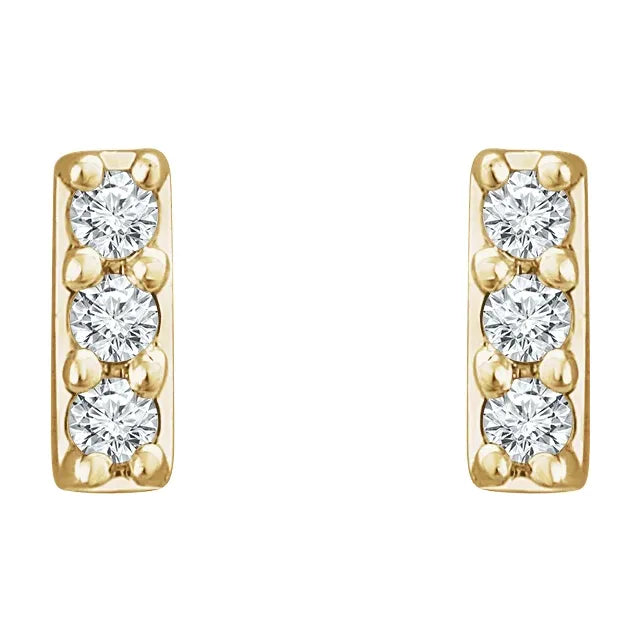 Dainty Diamond Bar Earrings