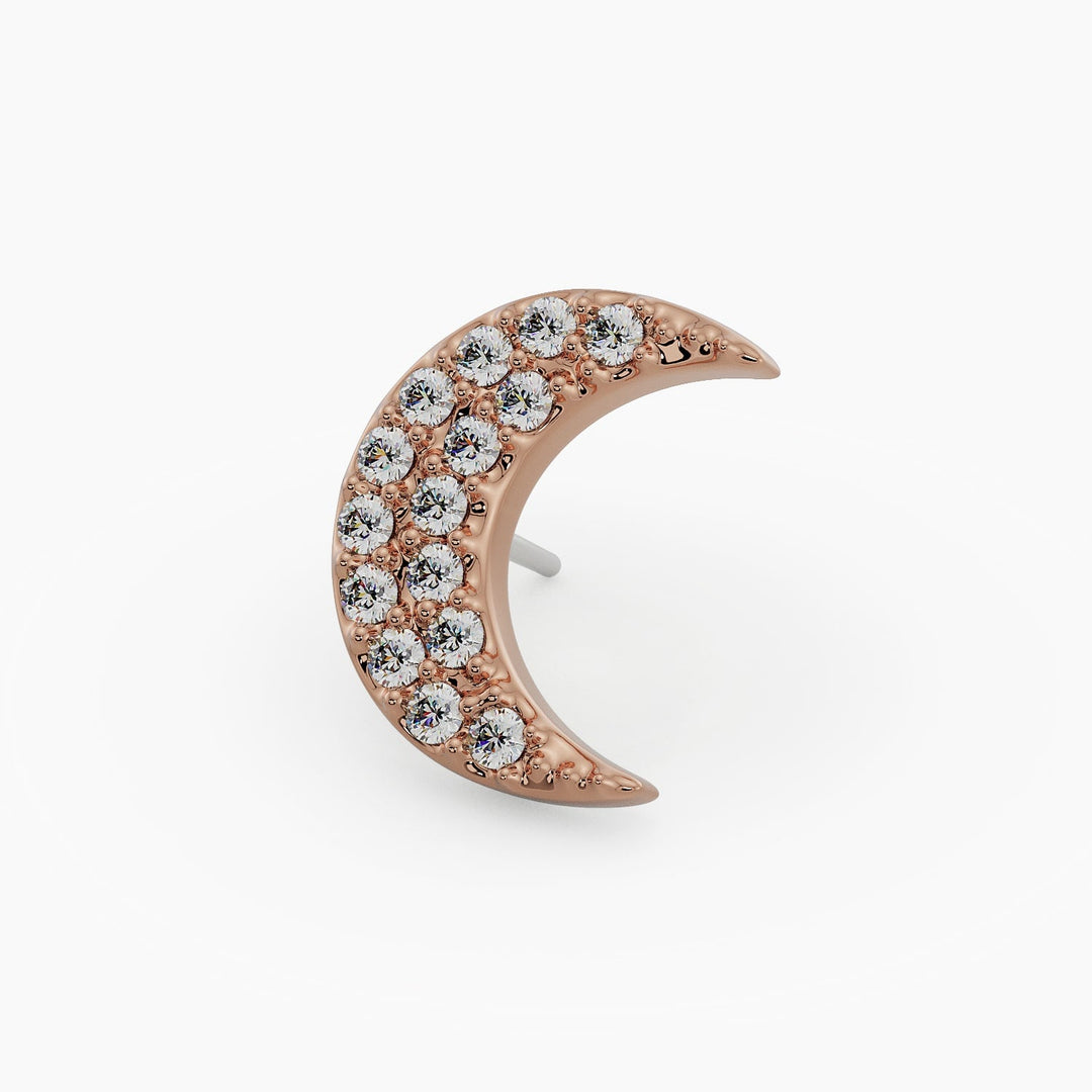 Diamond Moon Piercing Stud End