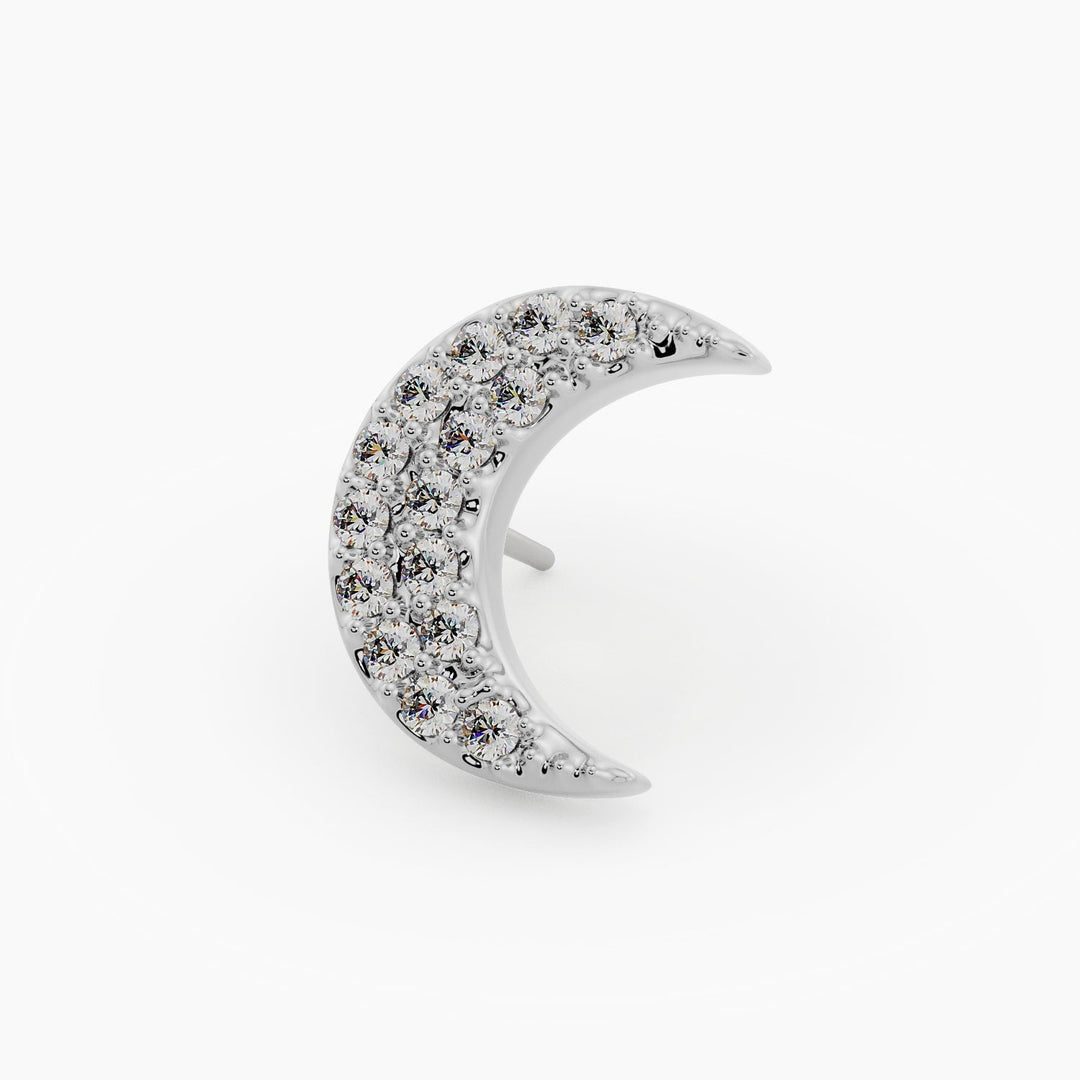 Diamond Moon Piercing Stud End