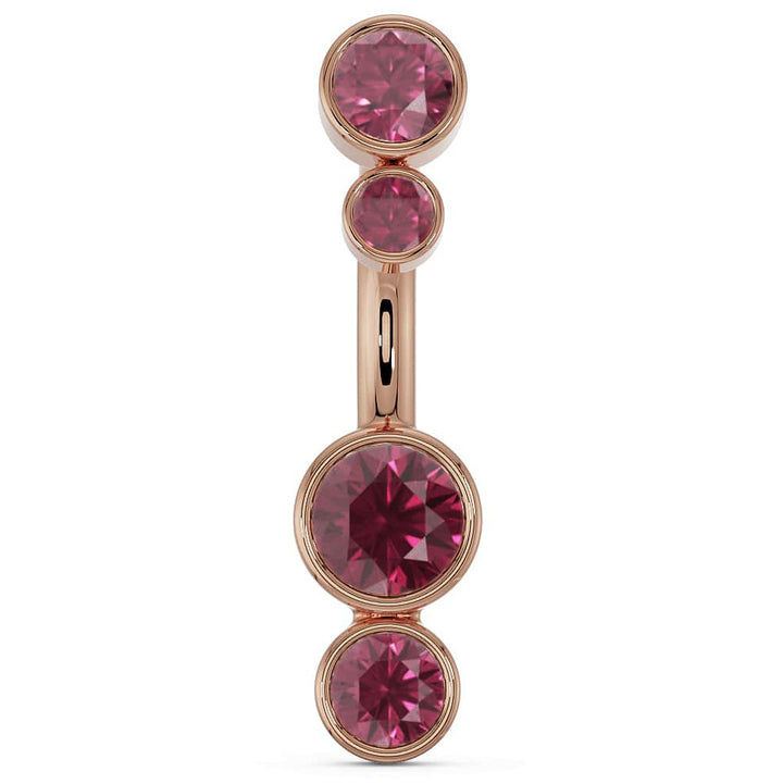 Bubble Bezel Gemstones Navel Ring