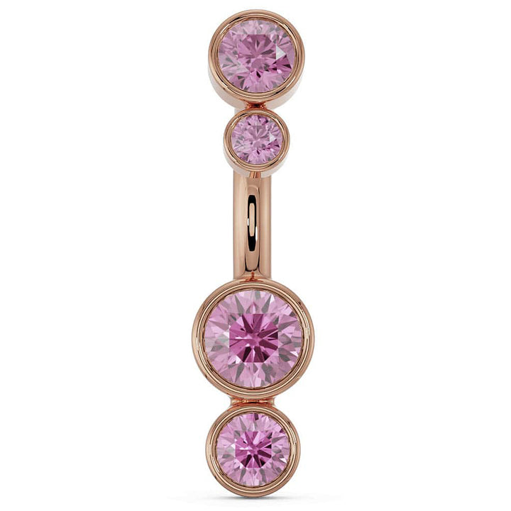 Bubble Bezel Gemstones Navel Ring