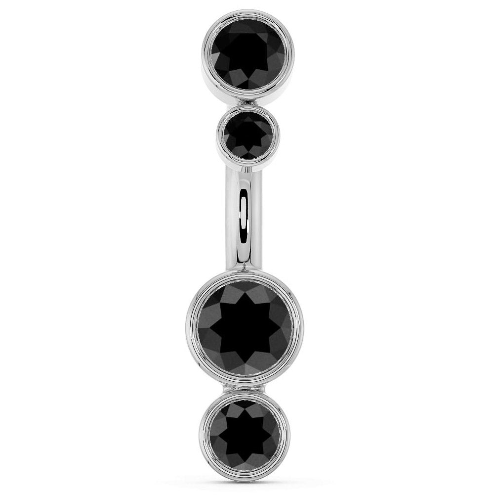 Bubble Bezel Gemstones Navel Ring