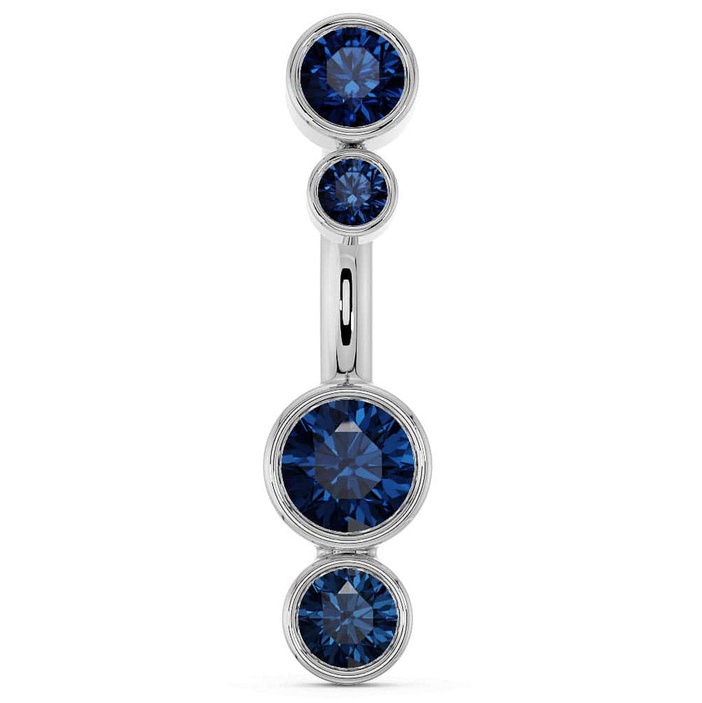 Bubble Bezel Gemstones Navel Ring