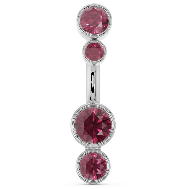 Bubble Bezel Gemstones Navel Ring