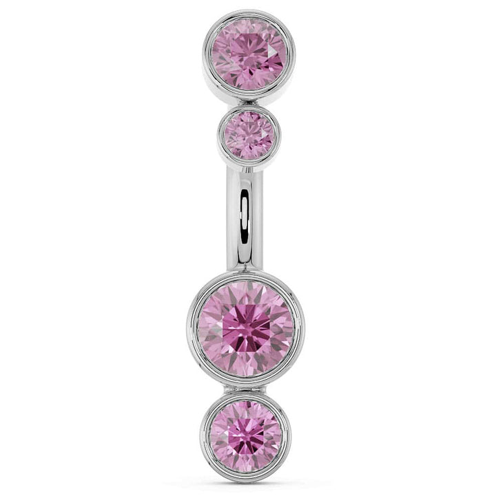 Bubble Bezel Gemstones Navel Ring