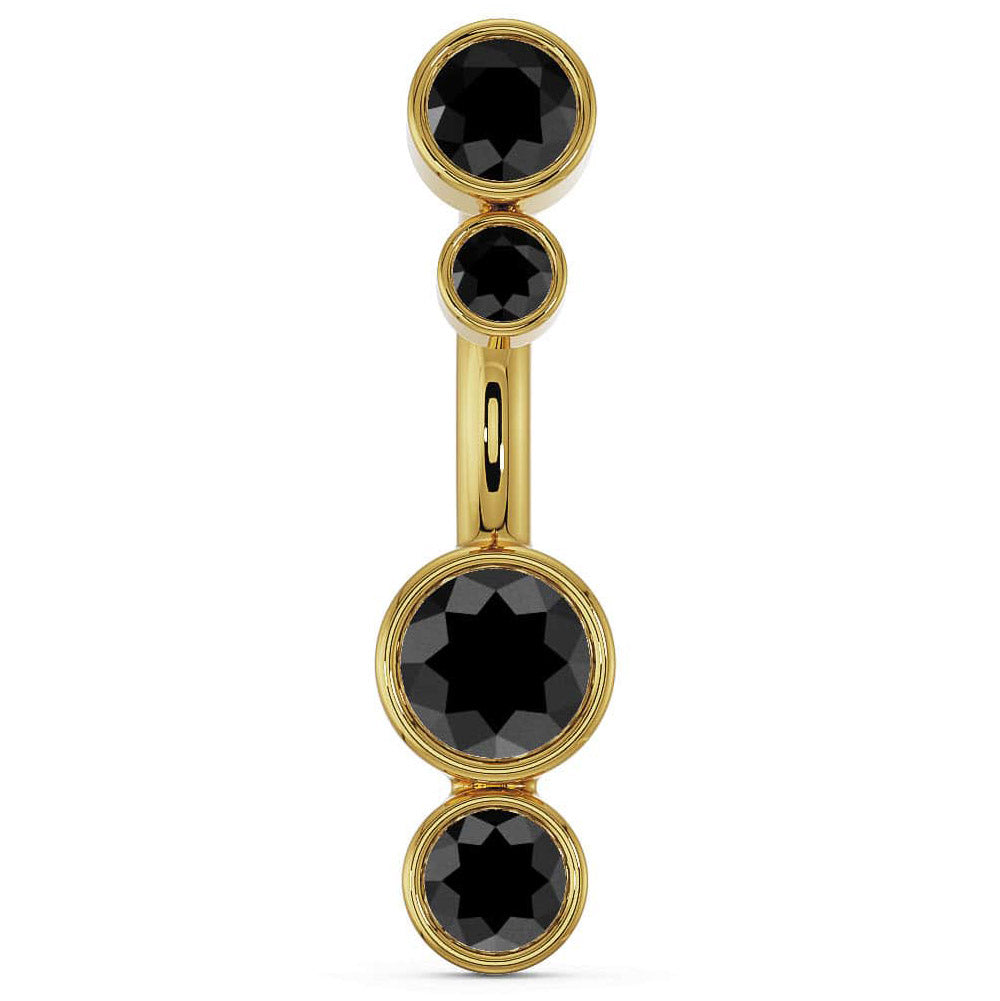 Bubble Bezel Gemstones Navel Ring