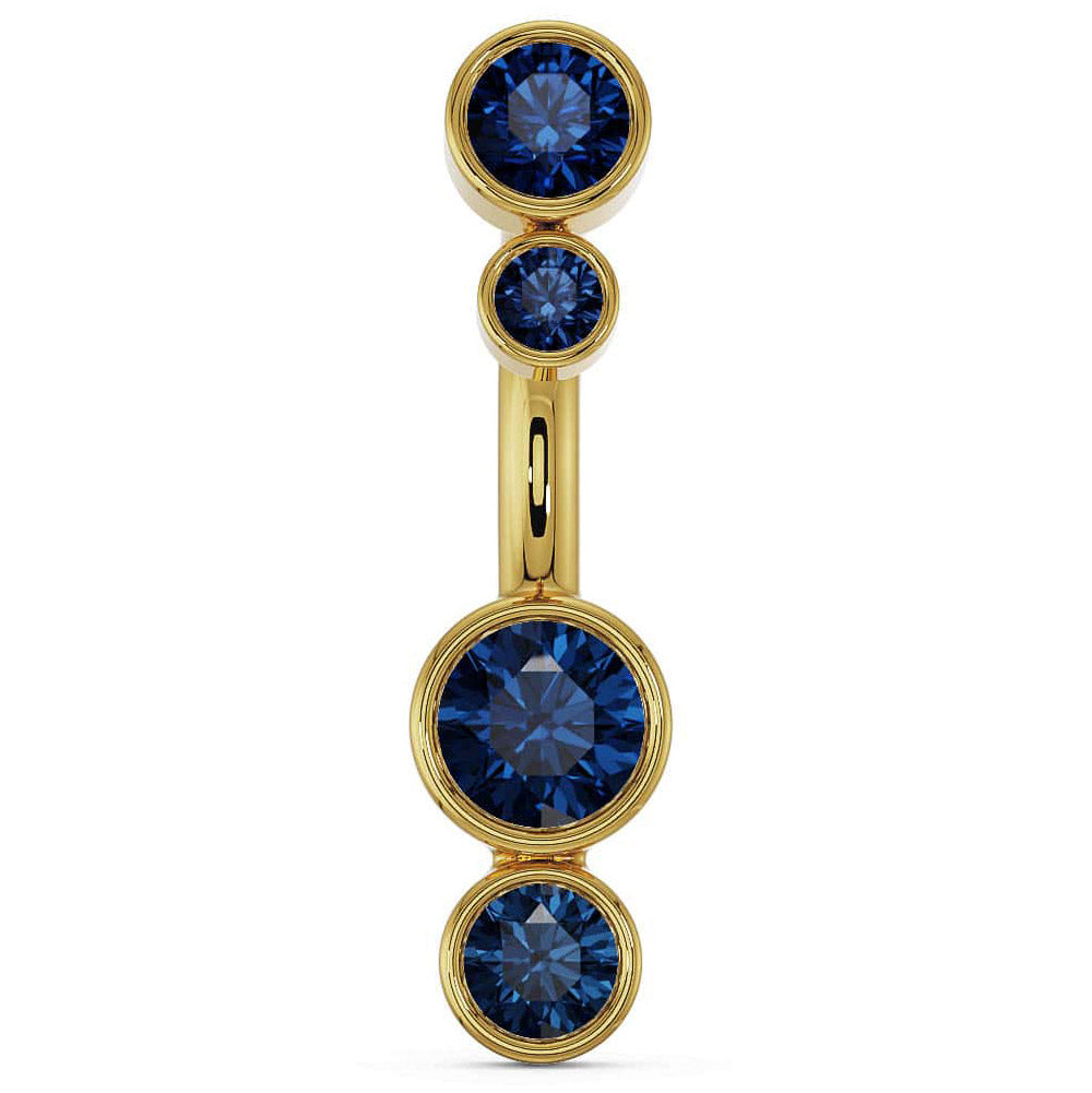 Bubble Bezel Sapphire Gemstones Navel Ring