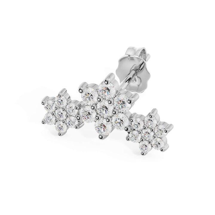 Triple Flower Lobe Earring