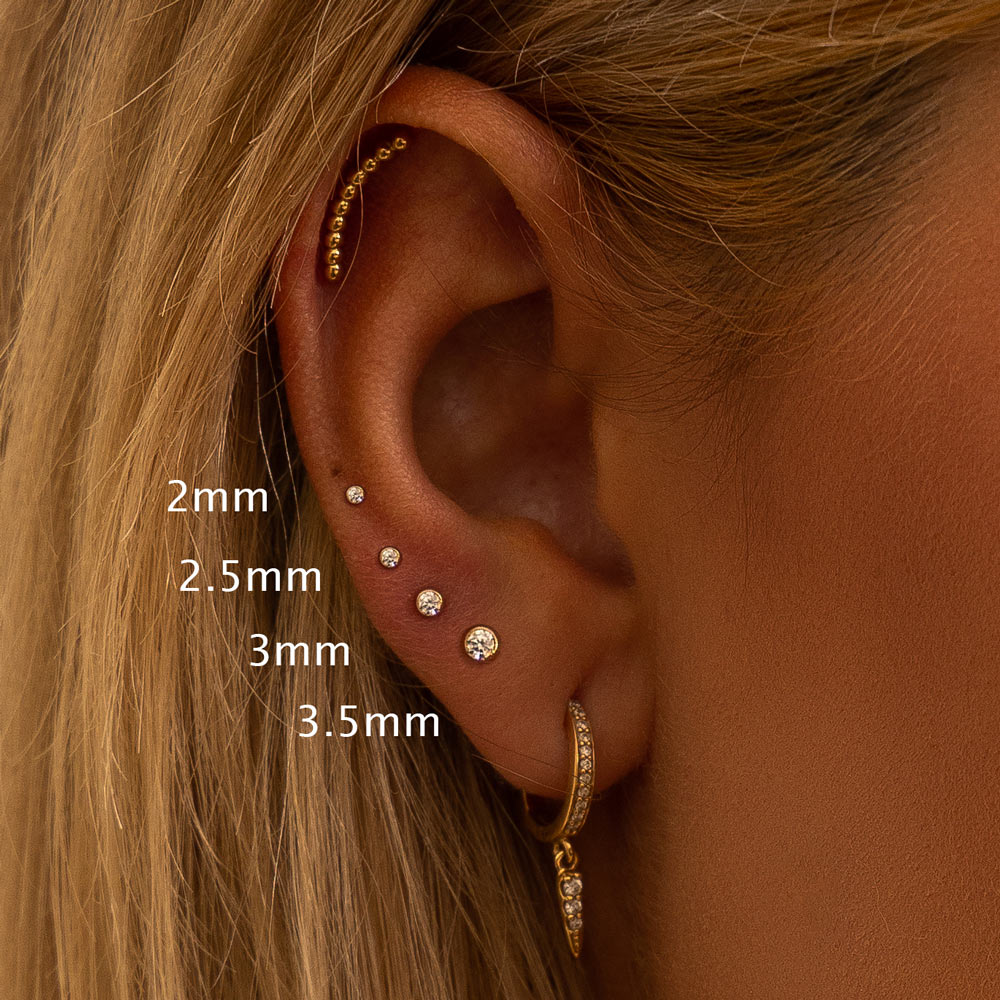 Small Gold Stud Flat Back Earrings for Women 14k Gold, Hypoallergenic  Flatback Cartilage Earring Stud, Helix Conch Tragus Piercing Jewelry, Screw  Back
