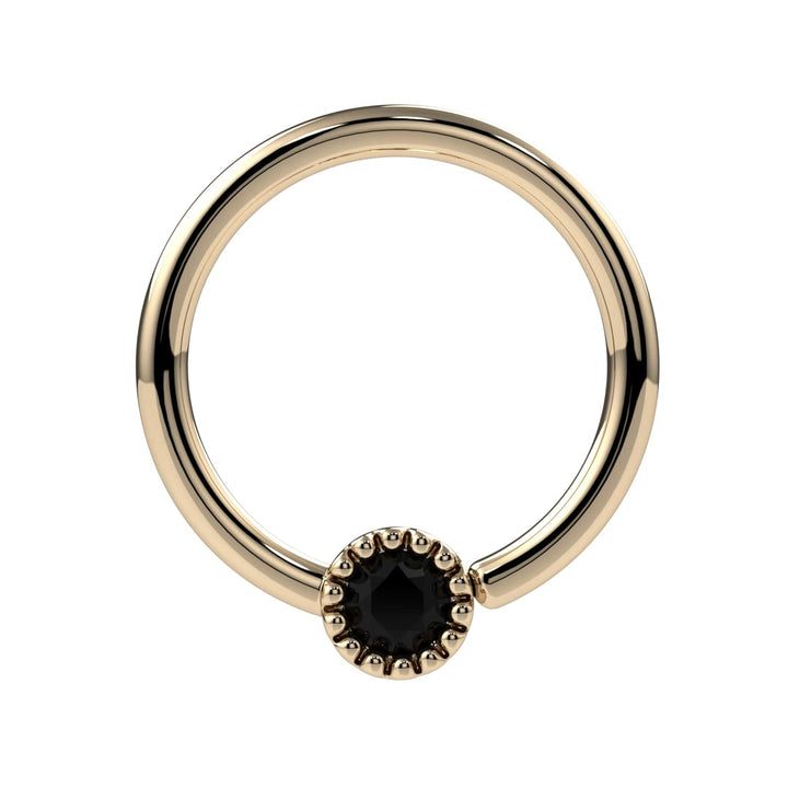 Black Diamond Perlagé Fixed Bead Ring