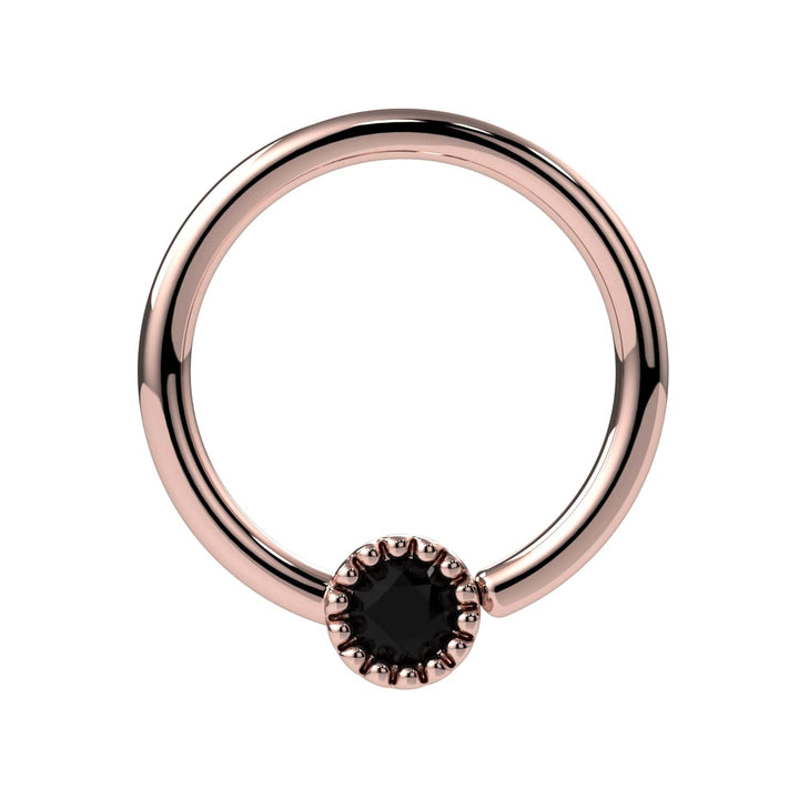 Black Diamond Perlagé Fixed Bead Ring