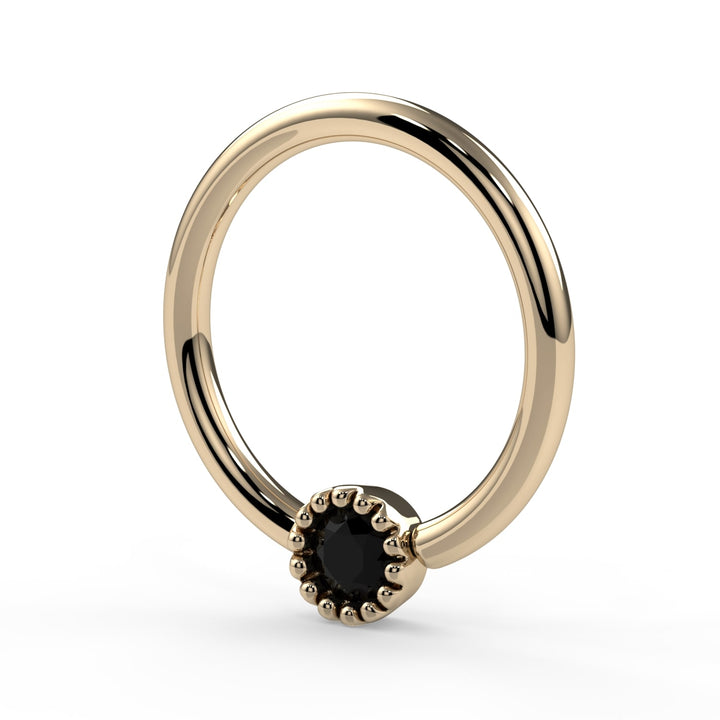 Black Diamond Perlagé Fixed Bead Ring