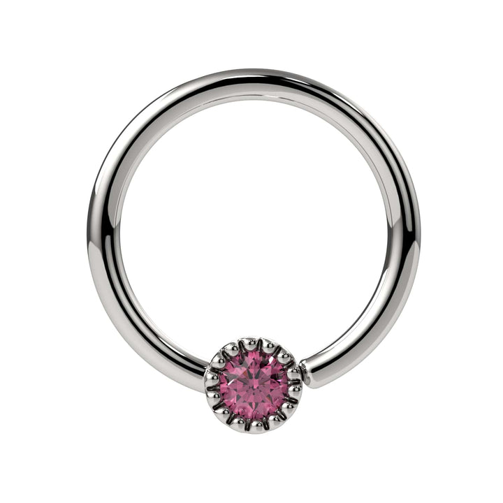 Pink Diamond Perlagé Fixed Bead Ring