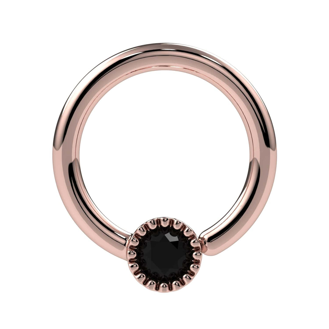 Black Diamond Perlagé Fixed Bead Ring