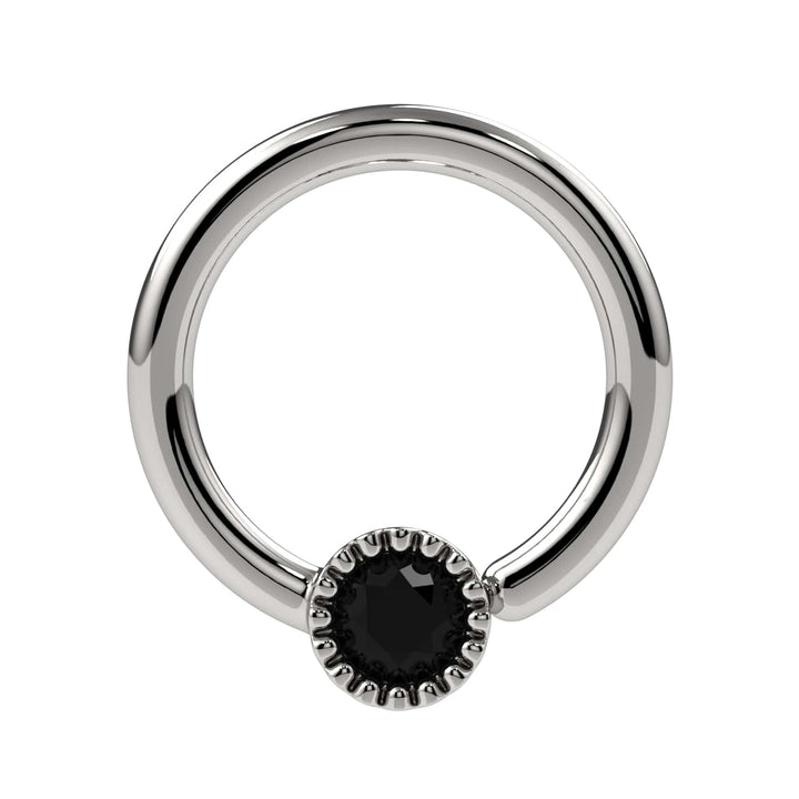 Black Diamond Perlagé Fixed Bead Ring