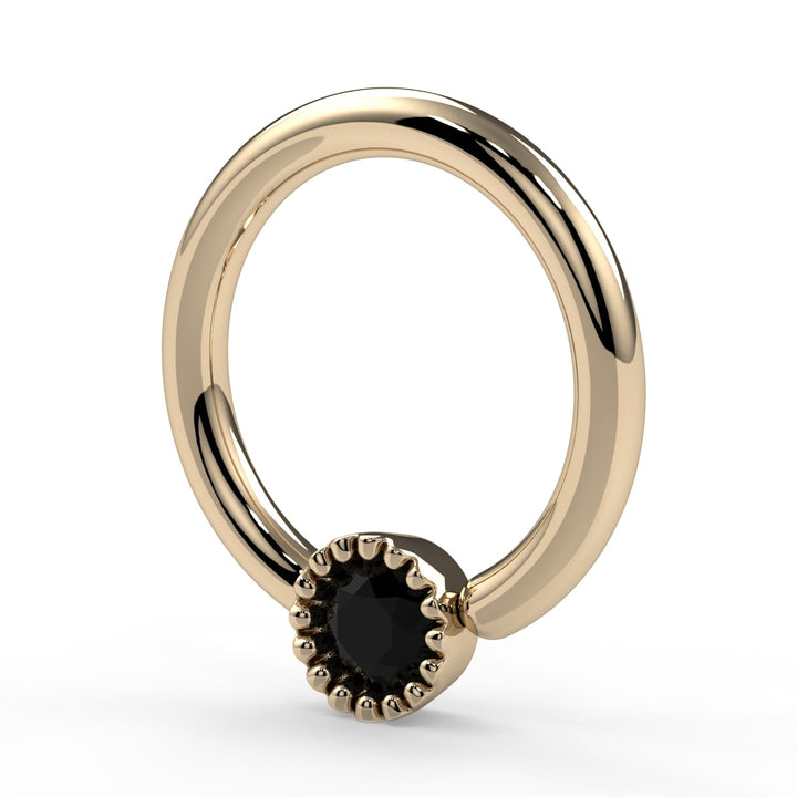 Black Diamond Perlagé Fixed Bead Ring