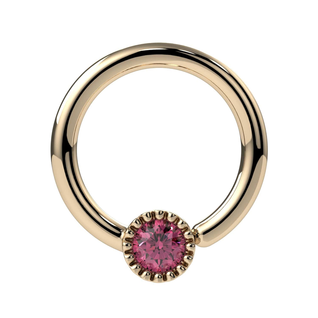 Pink Diamond Perlagé Fixed Bead Ring