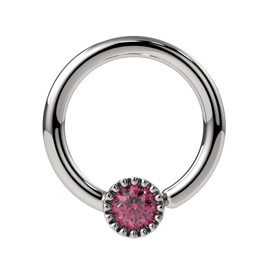 Pink Diamond Perlagé Fixed Bead Ring