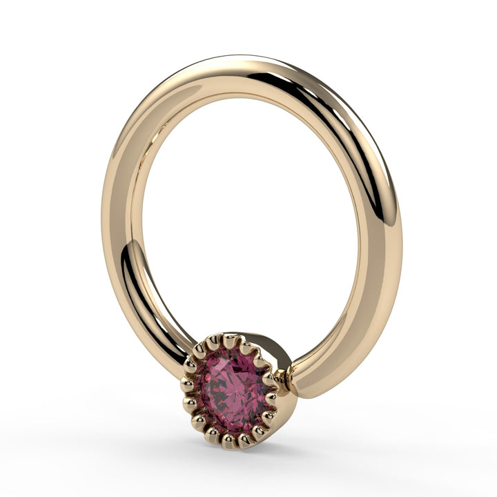 Pink Diamond Perlagé Fixed Bead Ring