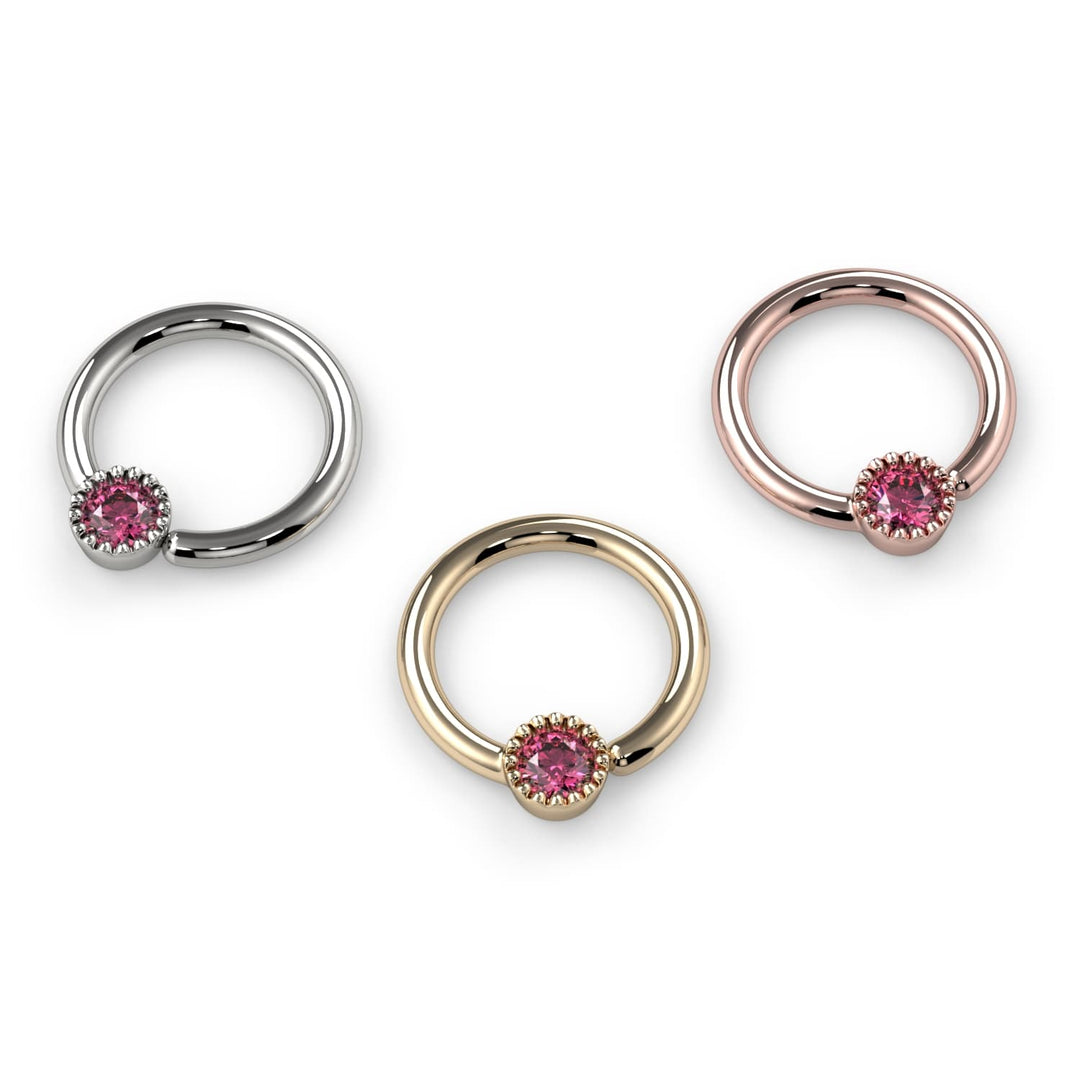 Pink Diamond Perlagé Fixed Bead Ring