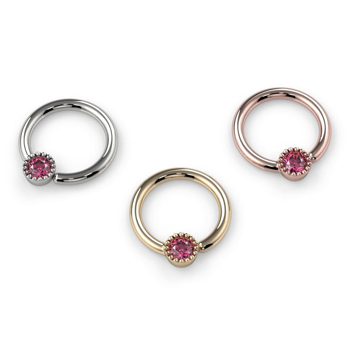 Pink Diamond Perlagé Fixed Bead Ring