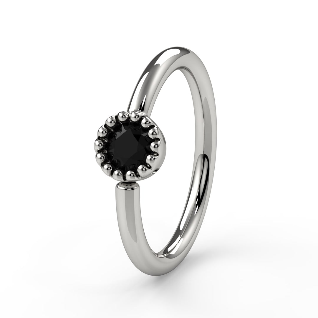 Black Diamond Perlagé Fixed Bead Ring Side Facing