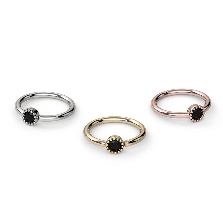 Black Diamond Perlagé Fixed Bead Ring Side Facing