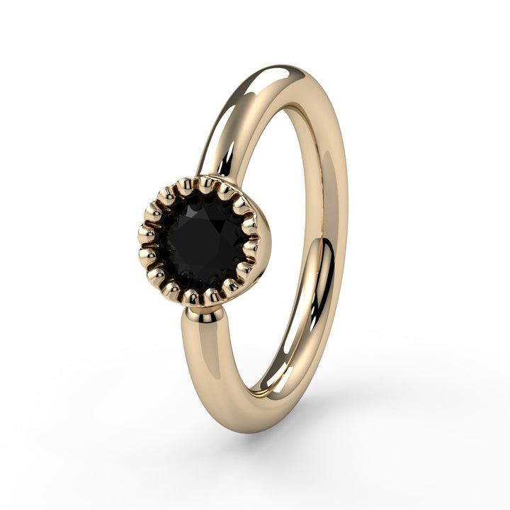 Black Diamond Perlagé Fixed Bead Ring Side Facing