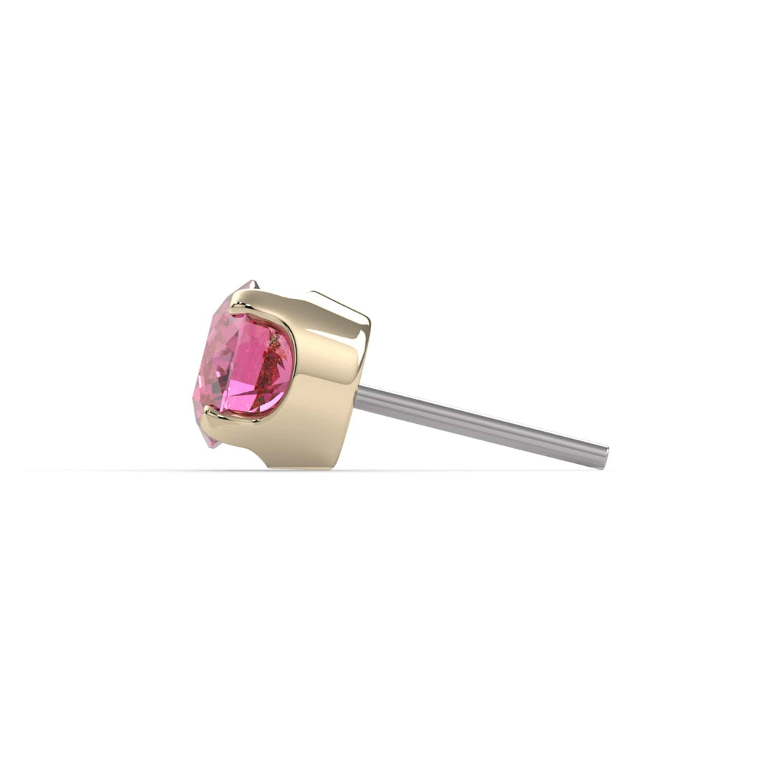 3mm Pink Diamond Prong Flat Back Stud