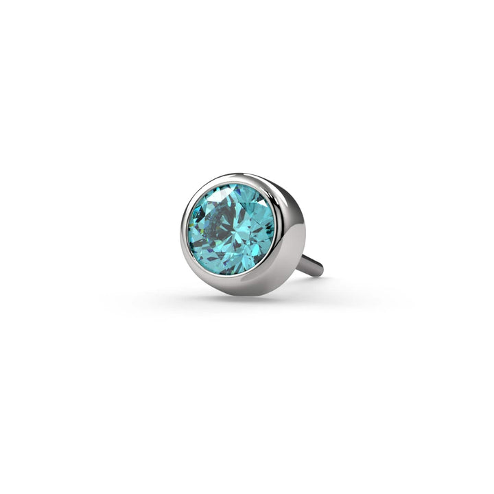 2.5mm Aqua Diamond Bezel Flat Back Stud