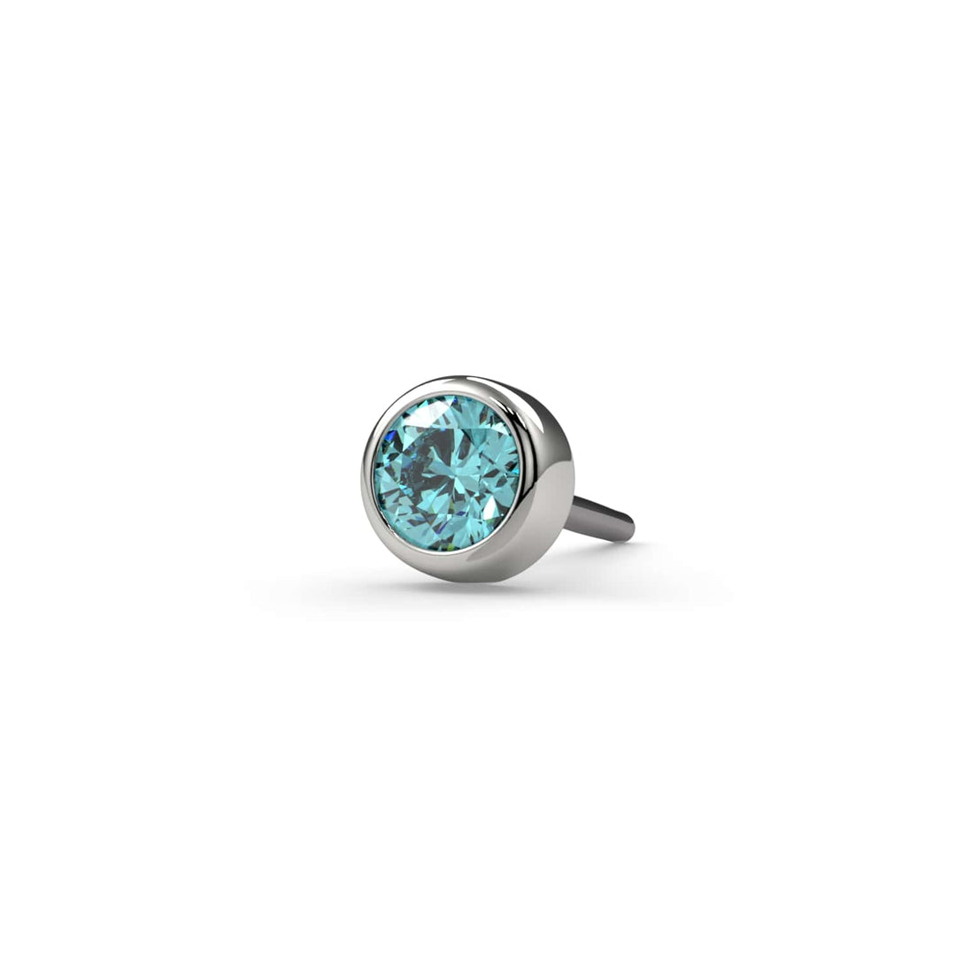 2mm Aqua Diamond Bezel Flat Back Stud