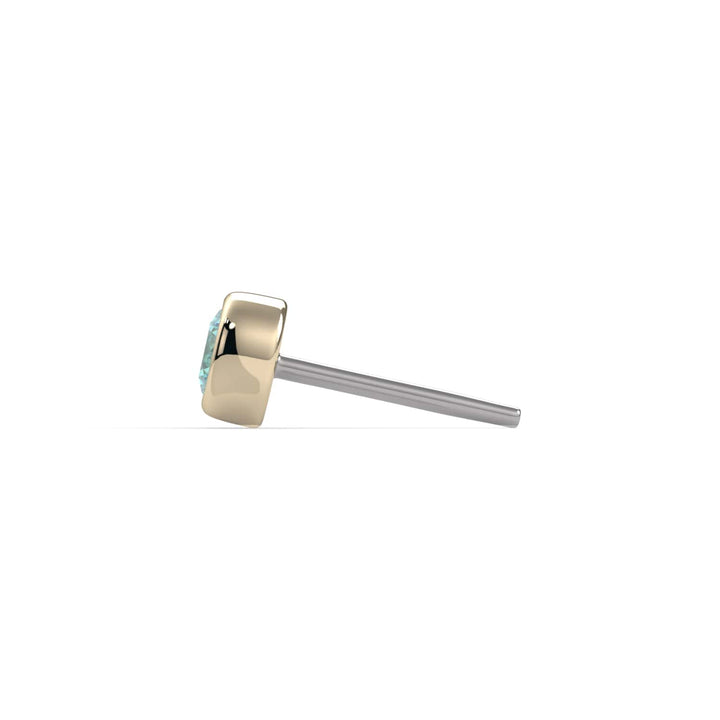 2mm Aqua Diamond Bezel Flat Back Stud