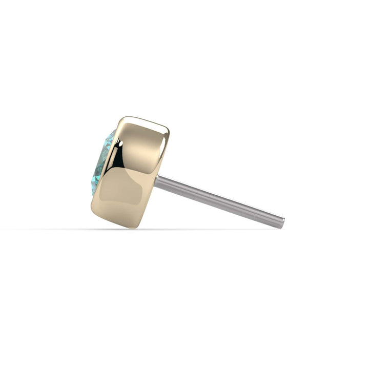 3mm Aqua Diamond Bezel Flat Back Stud