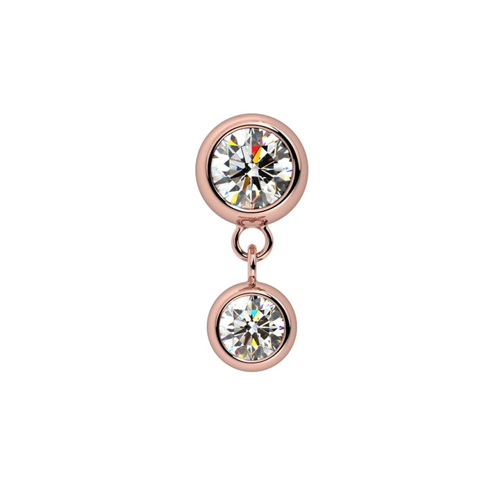 Bezel Gem Dangle Piercing Stud End