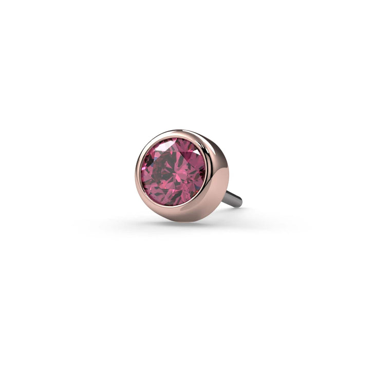 2.5mm Pink Diamond Bezel Flat Back Stud