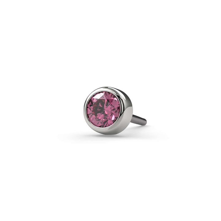 2mm Pink Diamond Bezel Flat Back Stud