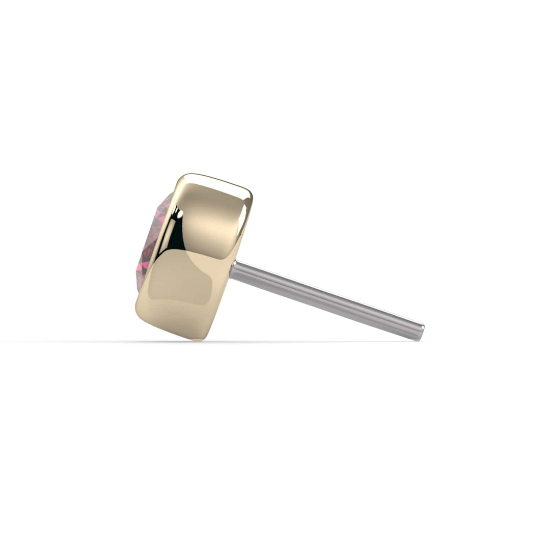 3mm Pink Diamond Bezel Flat Back Stud