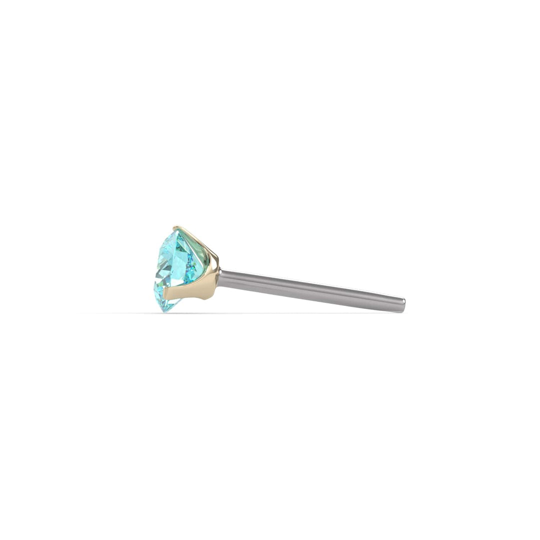 Aqua Diamond Lumina 3-Prong Piercing Stud End