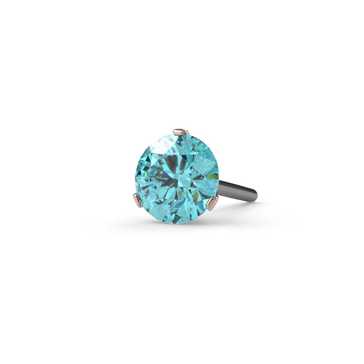 Aqua Diamond Lumina 3-Prong Piercing Stud End