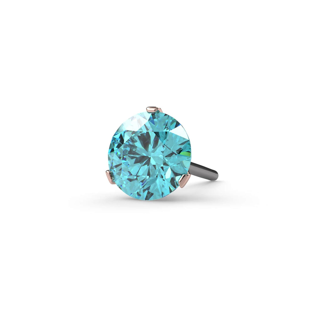 Aqua Diamond Lumina 3-Prong Piercing Stud End